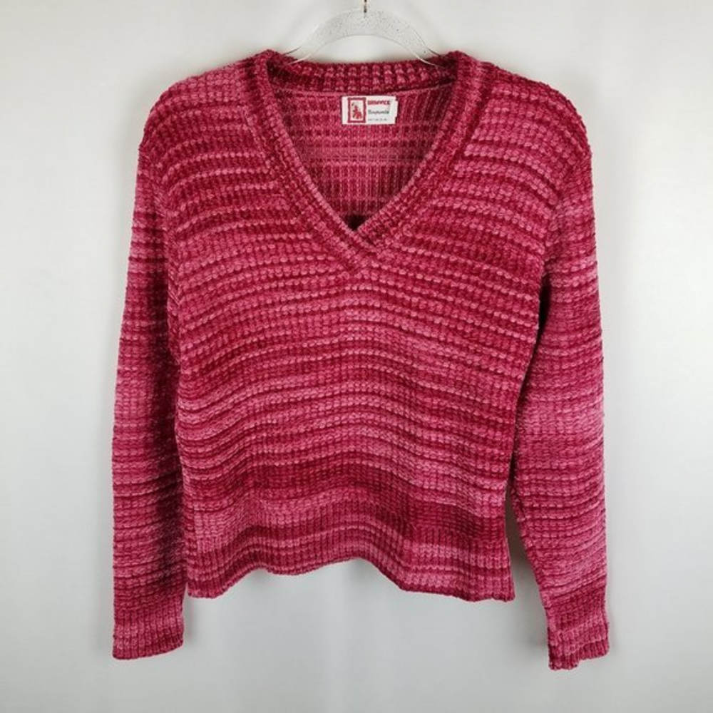 Brimwick Binghampton sweater vee-neck pink‎ chunky